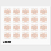 Peach Lace Doily Dank u naam Stickers (Vel)