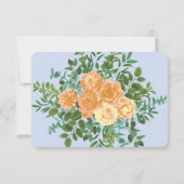 Peach Light Blue Peony Roos Floral Information Kaart (Achterkant)