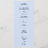 Peach Light Blue Peony Roos Floral Wedding Program Menu (Achterkant)