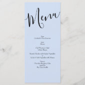 Peach Light Blue Peony & Rose Floral Mariage Menu (Devant)