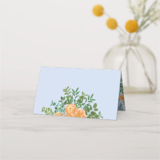 Peach Light Blue Wedding Rozen Floral
