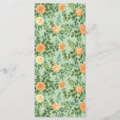 Peach Light Green Peony & Rose Floral Mariage Menu (Dos)