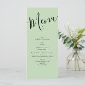 Peach Light Green Peony & Rose Floral Mariage Menu (Debout devant)