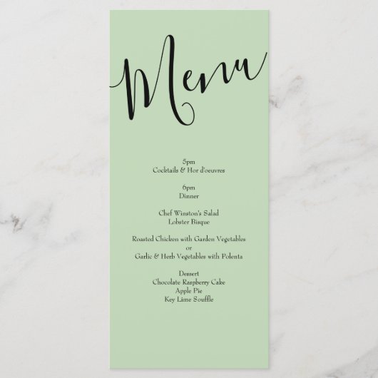 Peach Light Green Peony & Rose Floral Mariage Menu (Devant)