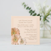 Peach Linen Gerber Daisy Custom Wedding Invitation Kaart (Staand voorkant)