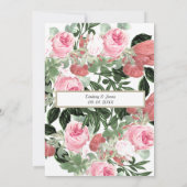 Peach Magnolia Faire-part de mariage florale rose (Dos)