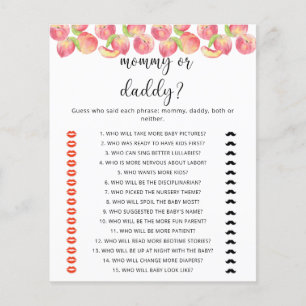 PEACH mama of papa baby shower spel