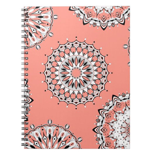 Peach Mandala 1 Spiral Notitieboek (Voorkant)