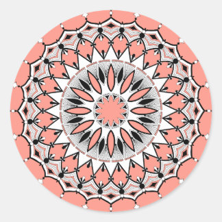 Peach Mandala (Design 1) Stickers