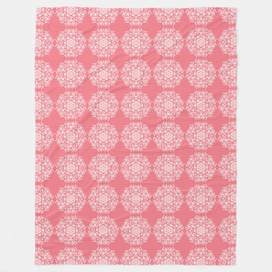 Peach Mandala Fleece Deken (Voorkant)