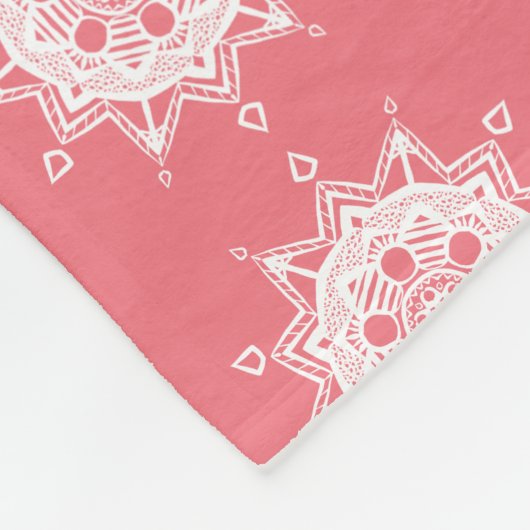 Peach Mandala Fleece Deken (Hoek)