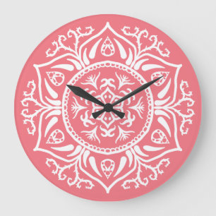 Peach Mandala Grote Klok