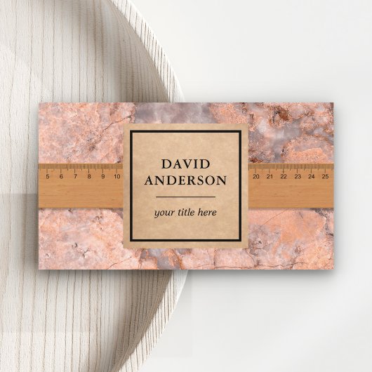 Peach Marble Granite Splashback Kitchen Countertop Visitekaartje