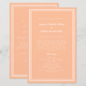 Peach Mariage Script Classic Cérémonie Programme (Devant / Derrière)