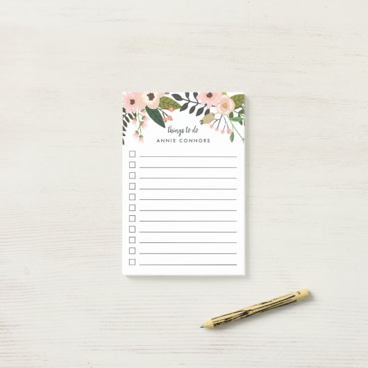 Peach Meadow | Aangepast om lijst te doen Post-it® Notes (Op bureau)