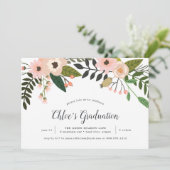 Peach Meadow Graduation Party Invitation Kaart (Staand voorkant)