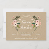 Peach Meadow Kraft Baby shower Invitation (Devant)