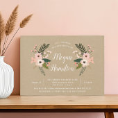 Peach Meadow Kraft Baby shower Kaart