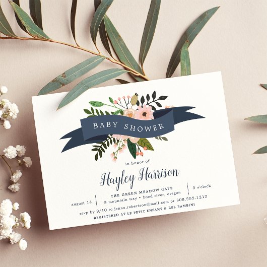 Peach Meadow | Uitnodiging tot Baby shower