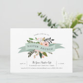 Peach Meadow | Uitnodiging tot Pasen-Brunch (Staand voorkant)