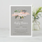 Peach Meadow | Uitnodiging van Bridal Brunch (Staand voorkant)