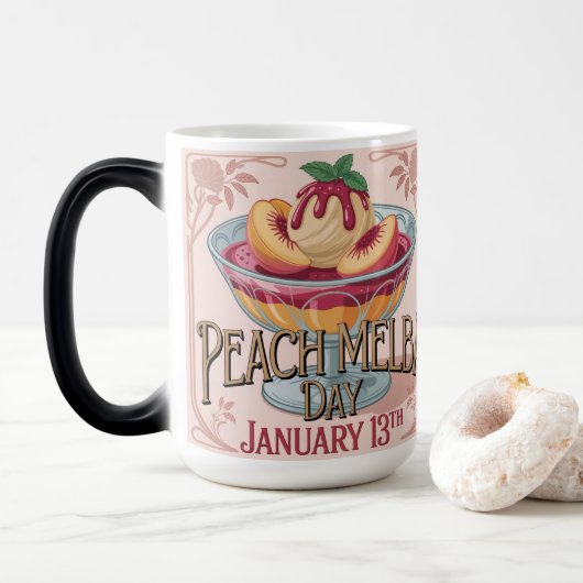 Peach Melba Dag Morphing Mok (Met donut)