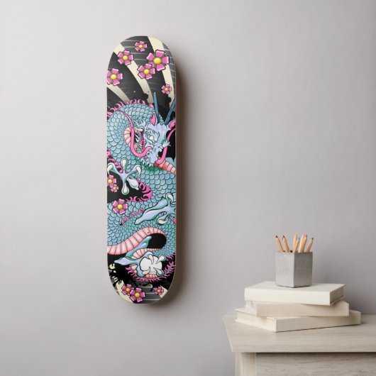 Peach Melba Dragon Tattoo Skateboard (Muurkunst)