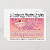 Peach Melba Martini Recette Carte postale (Devant / Derrière)
