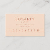 Peach Minimal Elegant Salon QR Code Visitekaartje (Voorkant)