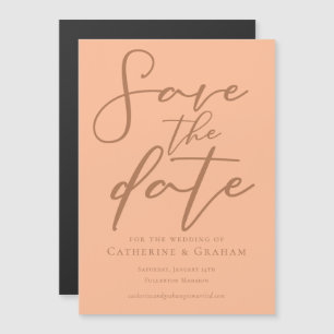 Peach Minimalist Summer Save the Date Magnet Kaart