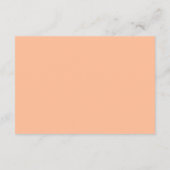 Peach minimalistisch script zomer bruiloft recepti informatiekaartje (Achterkant)