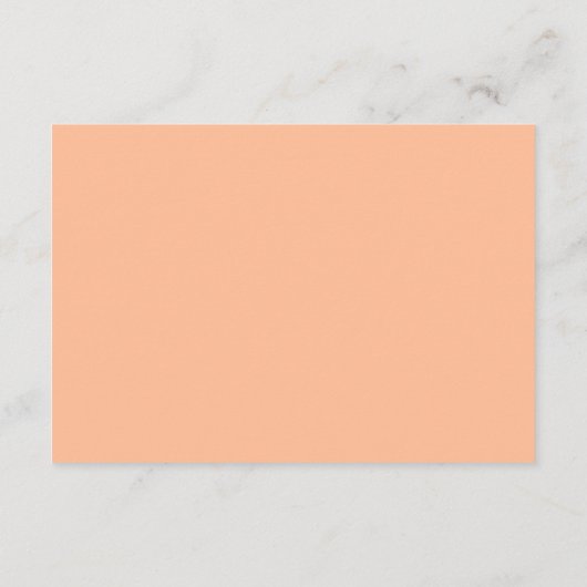 Peach minimalistisch script zomer bruiloft recepti informatiekaartje (Achterkant)