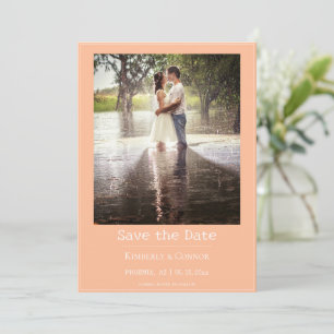 Peach minimalistische moderne foto save the date