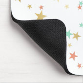 Peach, Mint en Gold Stars Confetti Monogram Muismat (Hoek)