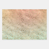 Peach Mint Gold Glitz Sparkle Animal Prints Inpakpapier Vel (Voorkant 3)