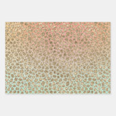 Peach Mint Gold Glitz Sparkle Animal Prints Inpakpapier Vel (Voorkant 2)