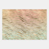 Peach Mint Gold Glitz Sparkle Animal Prints Inpakpapier Vel (Voorkant)