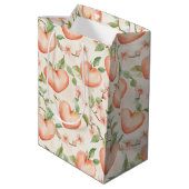 Peach Mint Pretty Hearts Flowers Medium Cadeauzakje (Achterkant Gekanteld)
