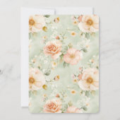 Peach Mint Pretty Rose Floral Birthday Kaart (Achterkant)