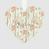 Peach Mint Pretty Roses Floral Stripes Christmas (devant)