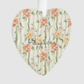 Peach Mint Pretty Roses Floral Stripes Christmas (devant)