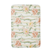 Peach Mint Roses Floral Stripes   Badmat (Voorkant Verticaal)