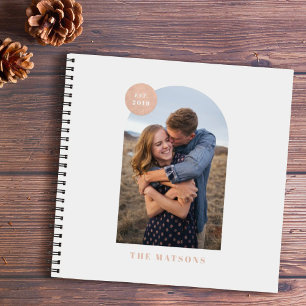 Peach Modern Arch Custom Fotoalbum Journal Notitieboek