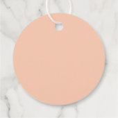 Peach Modern Floral Wedding Favor Labels (Achterkant)