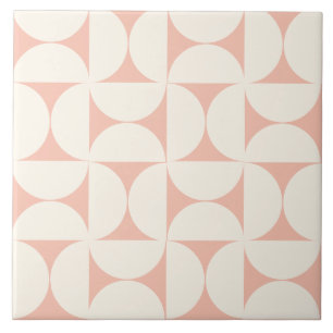 Peach Modern Geometric Semi Circles Tegel Tegeltje