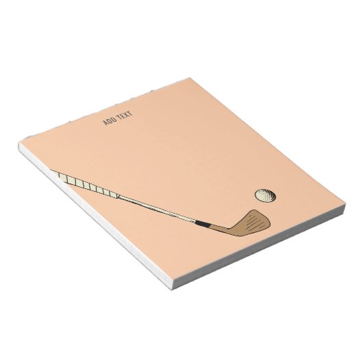 Peach Modern Golf Notitieblok (Schuin)