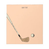 Peach Modern Golf Notitieblok (Voorkant)