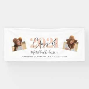 Peach modern multi-fotopastel modern afstuderen spandoek