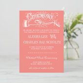 Peach Modern Typography Chalkboard Invitations Kaart (Staand voorkant)