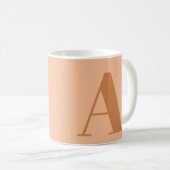 Peach Monogram Initiaal Letter Koffiemok (Voorkant rechts)
